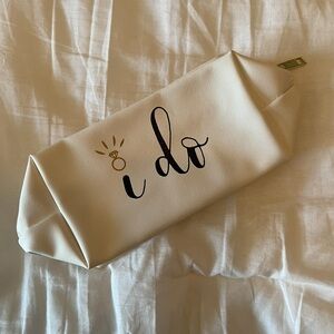 Cream 'I Do' Makeup Bag
